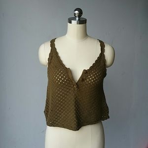 Stylish Brown Crochet Crop Top